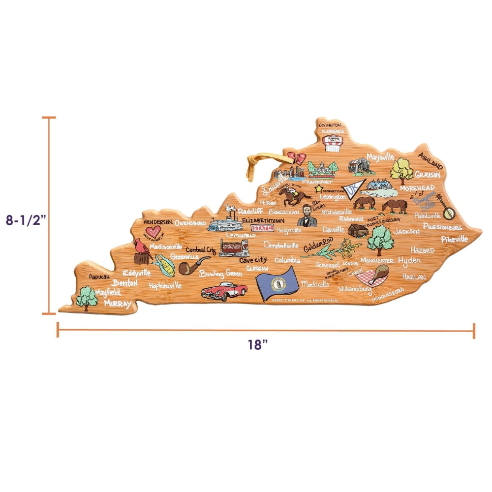 Kentucky State Shaped Icons Cutting Board