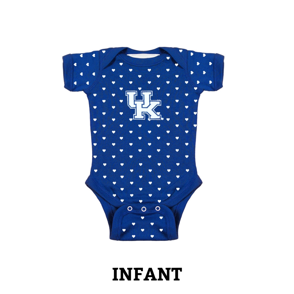 Infant Kentucky Wildcats Clothing UK Interlock Heart Infant Onesie