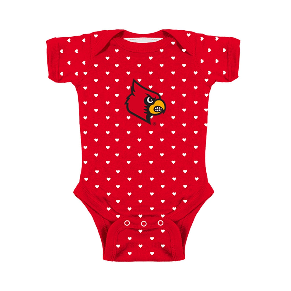 Louisville Cardinals Heart Onesie