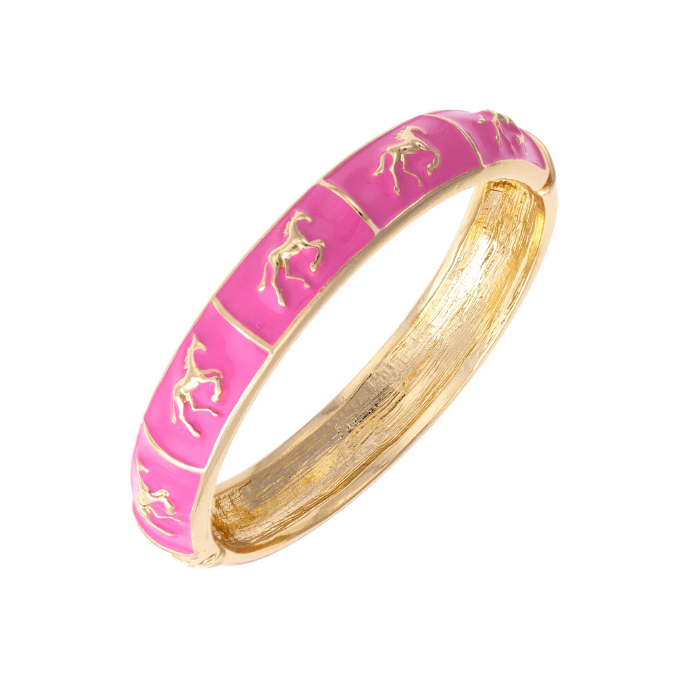 Horsin' Around Scuplted Enamel Hinge Bangle
