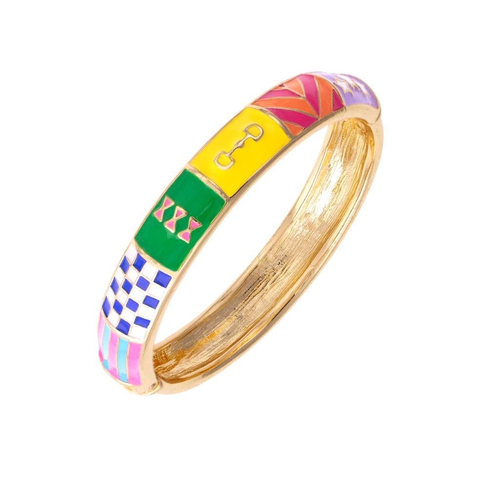 Talk Derby to Me Sculpted Enamel Hinge Bracelet