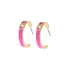 Horsebit Links Enamel Hoop Earrings