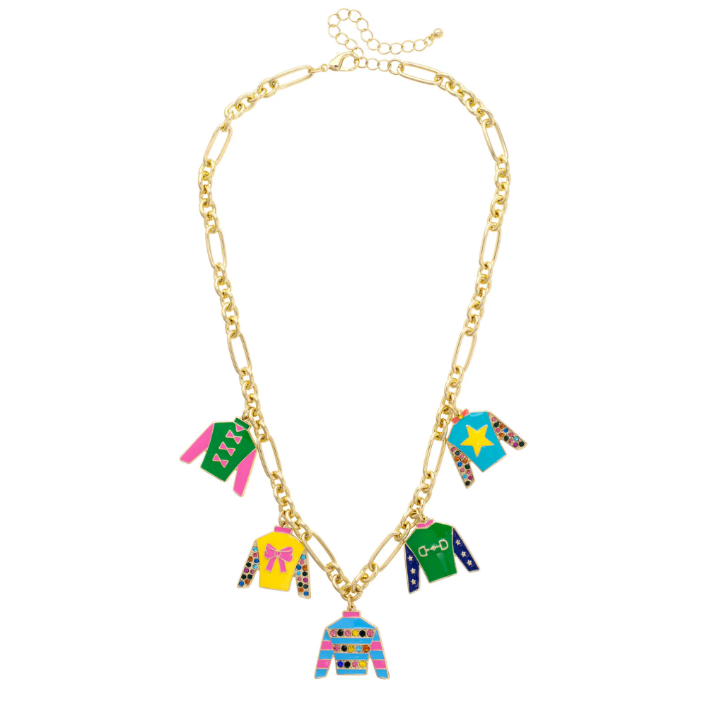 Jockey Silk Enamel Charm Necklace
