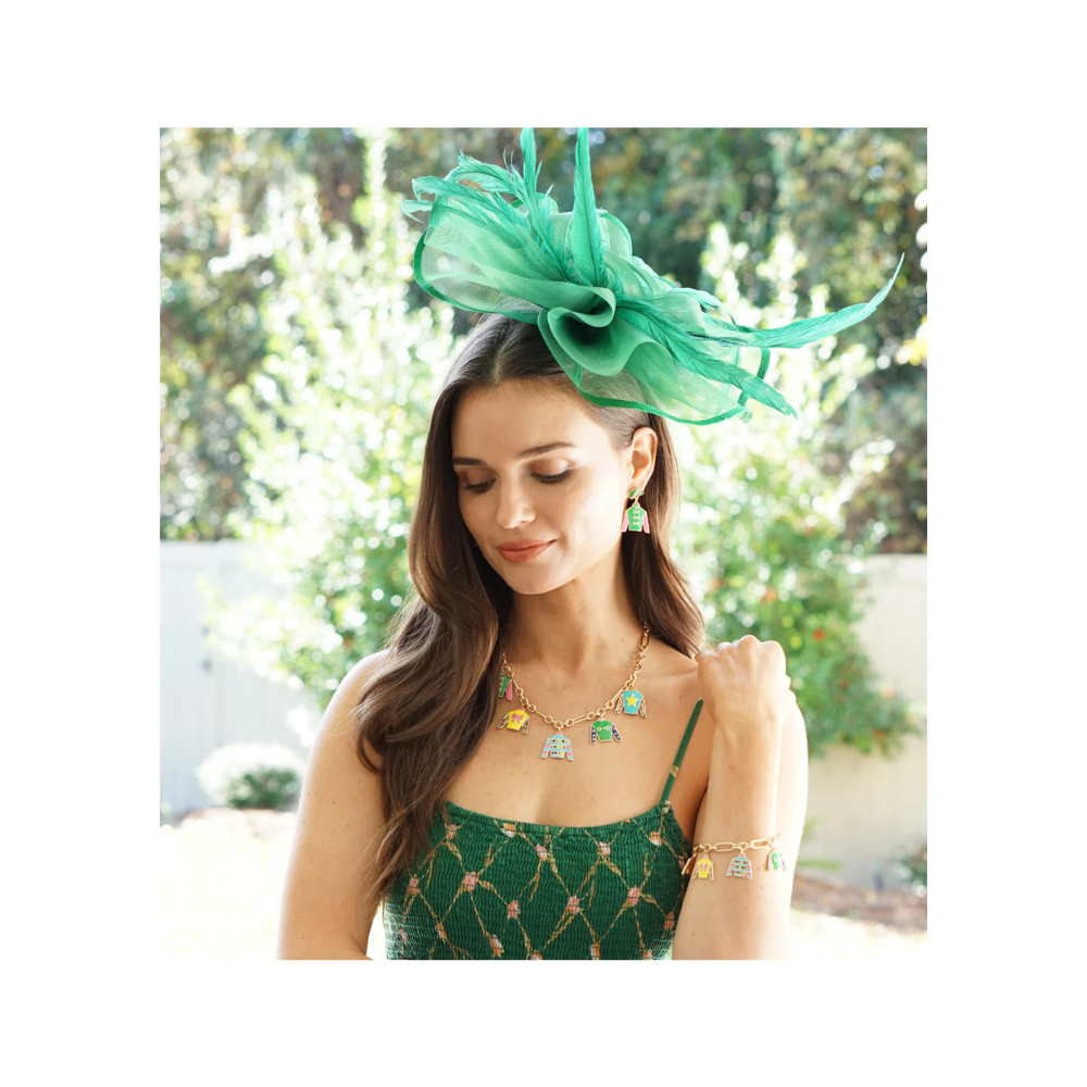 Jockey Silk Enamel Charm Necklace