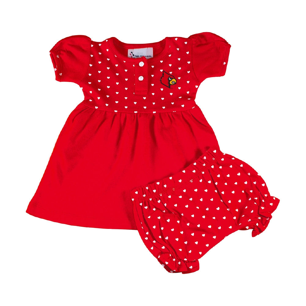 Louisville Cardinals Heart Dress with Bloomers