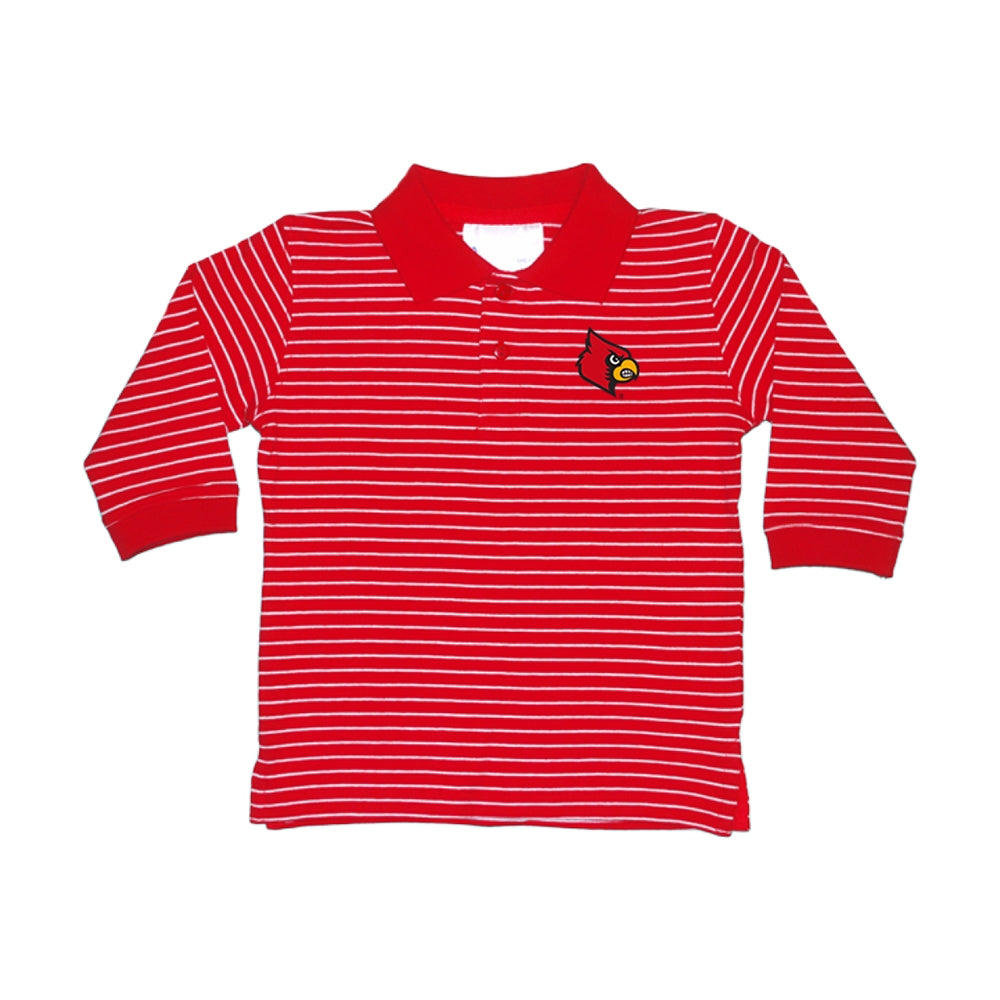 Louisville Cardinals Striped Toddler Golf Long Sleeve Shirt