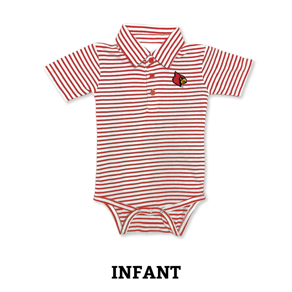 Louisville Cardinals Striped Polo Infant Onesie