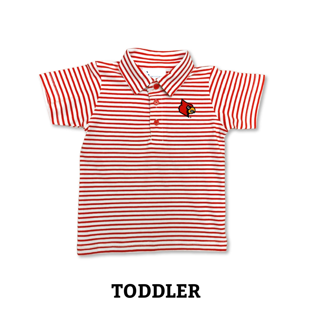 Louisville Cardinals Toddler Striped Collared Polo