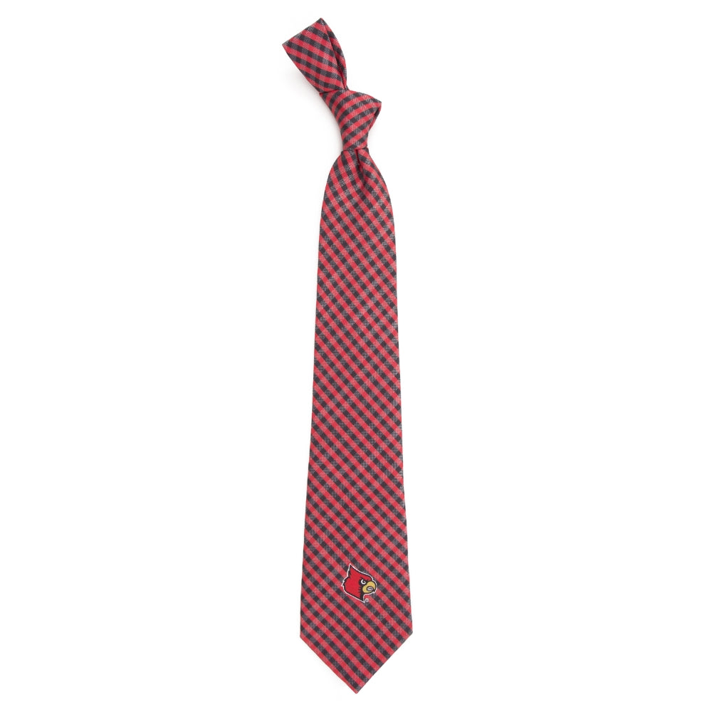 Louisville Cardinal Gingham Tie