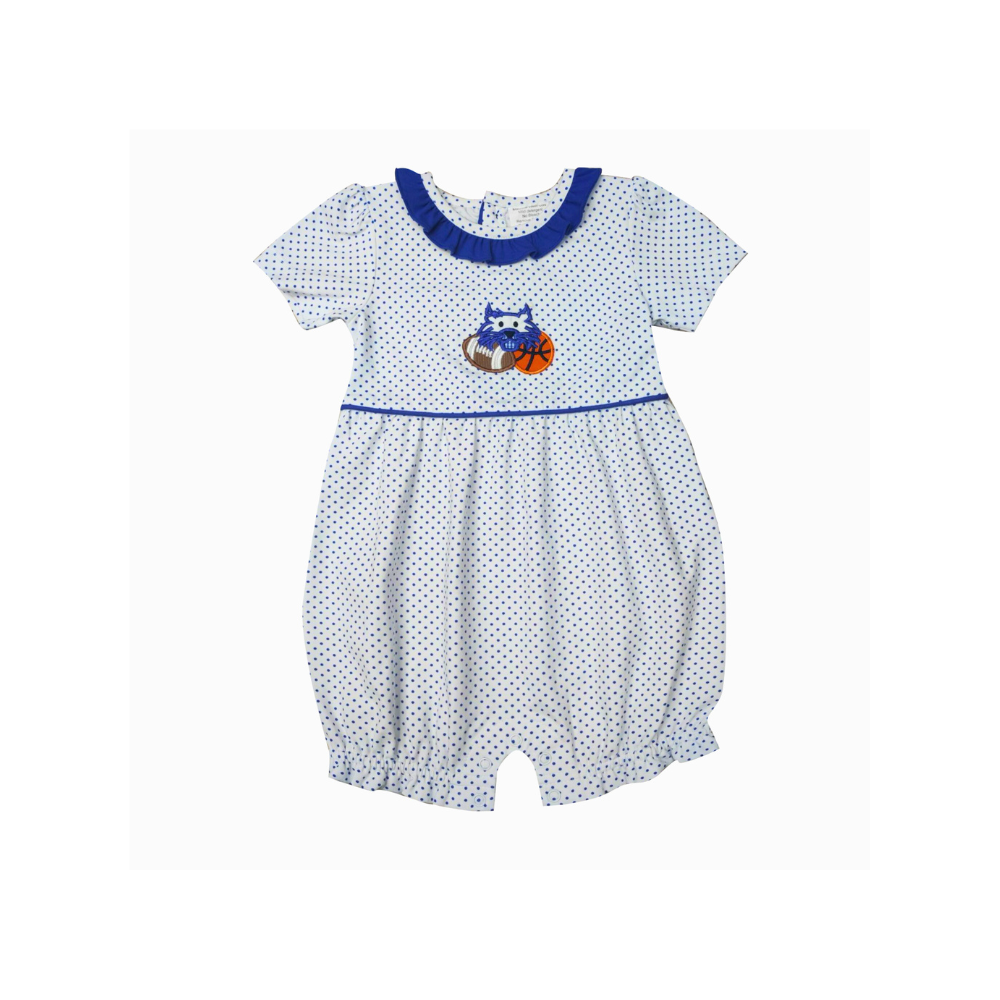 Wildcat Royal Girls Dot Infant Romper