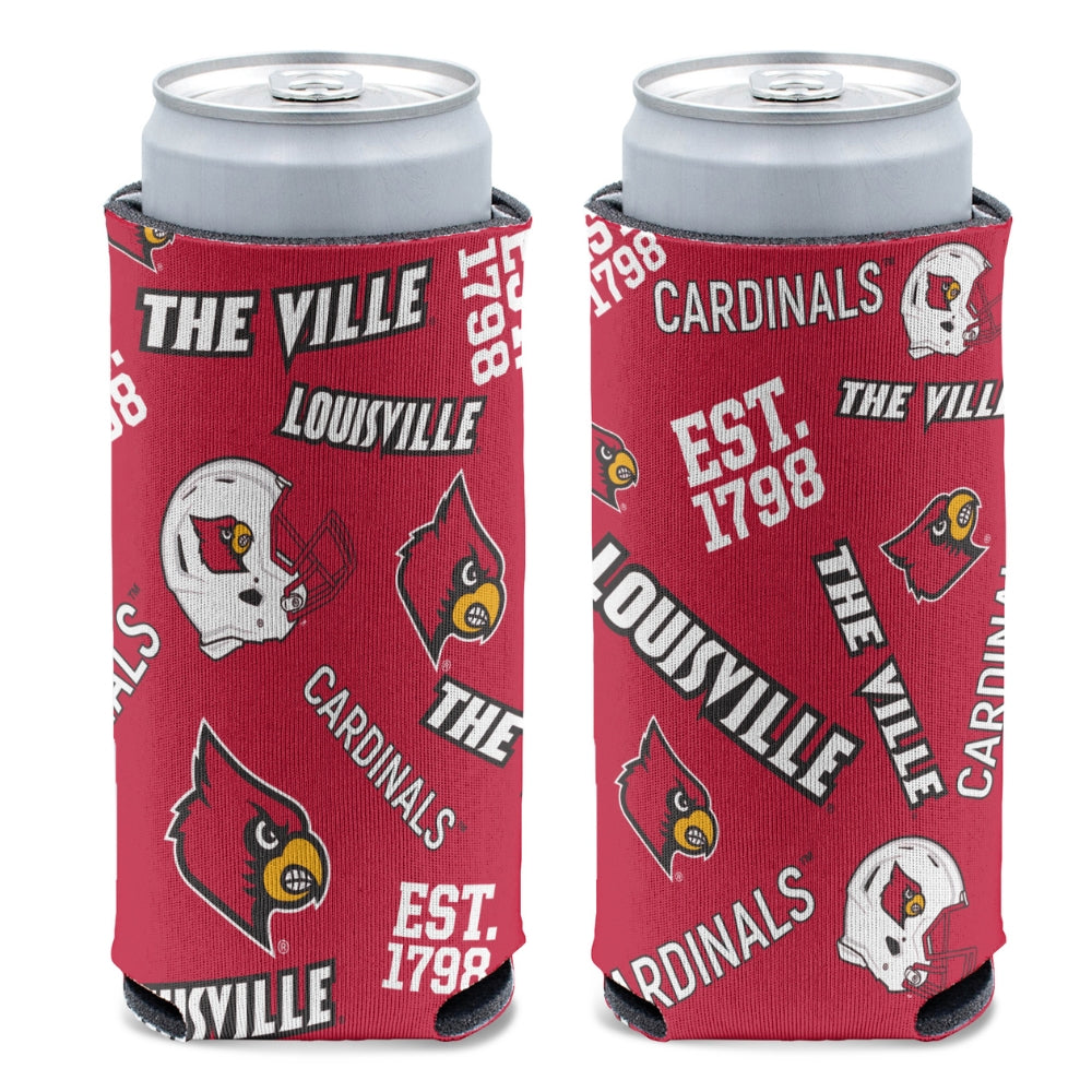 Louisville Cardinals Football 12oz Slim Can Cooler