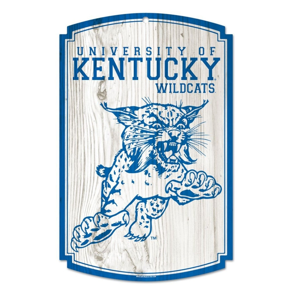 University of Kentucky Wildcats Vintage Mascot Wood Sign