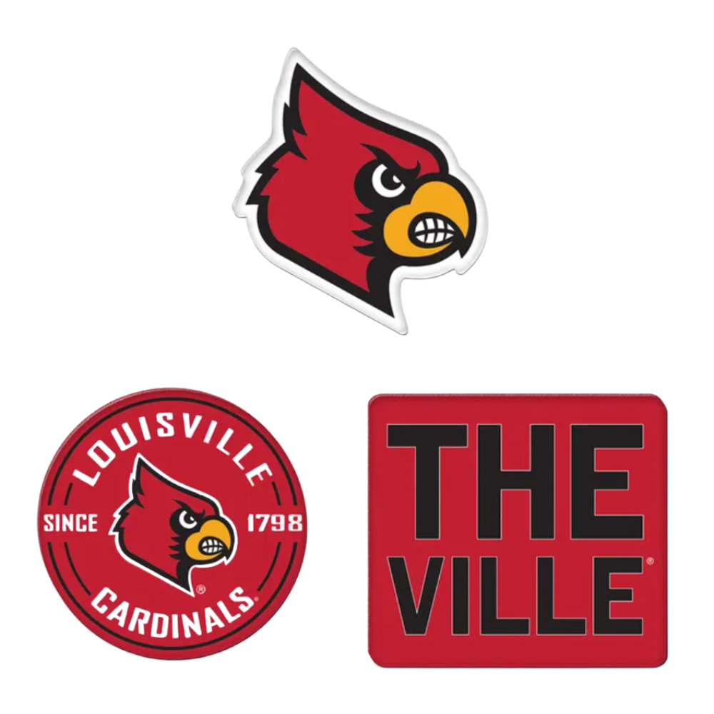 Louisville Cardinals Premium Acrylic Magnet 3Pack