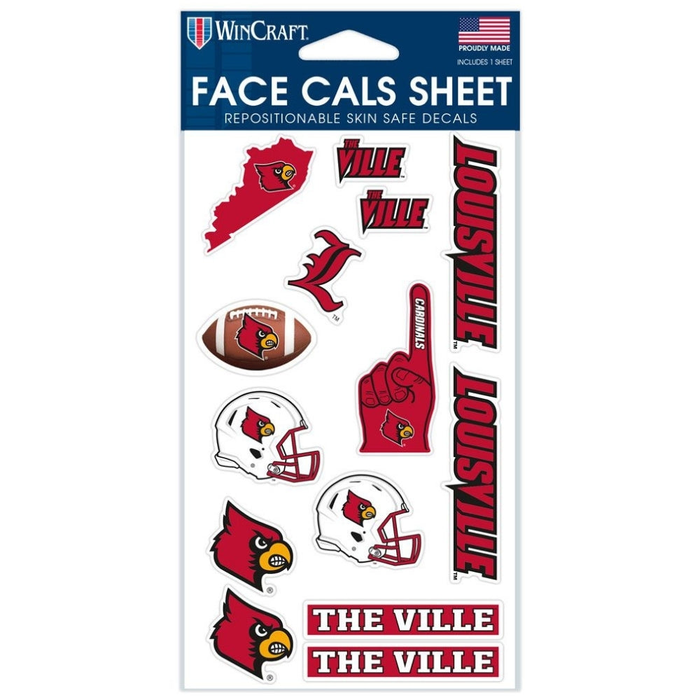 Louisville Cardinal Football Face Decals