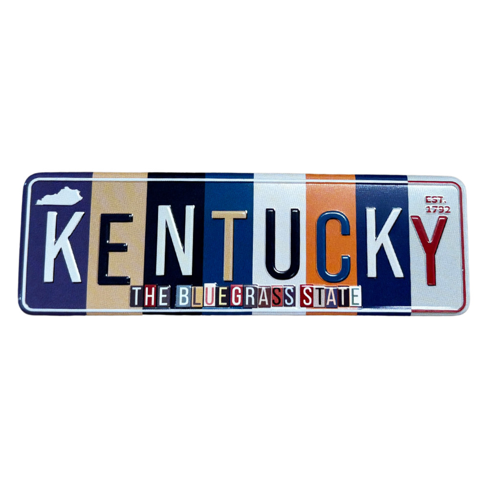 Kentucky Stamped Metal License Plate Magnet