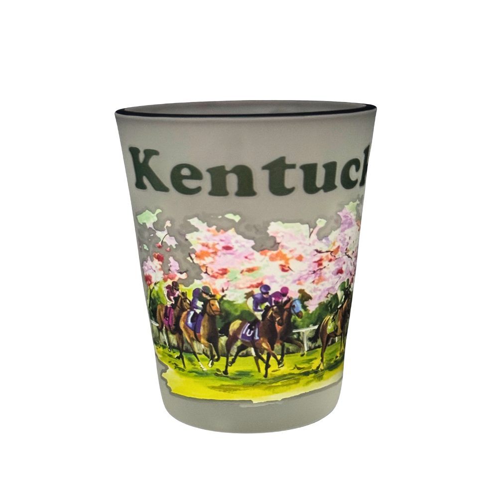 Watercolor Race Horse Shot Glass