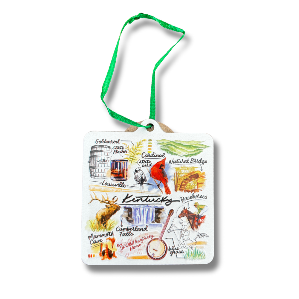 Kentucky Travel Journal Stamped Metal Ornament