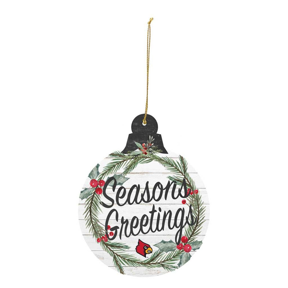 Louisville Cardinals Wreath Christmas Ornament