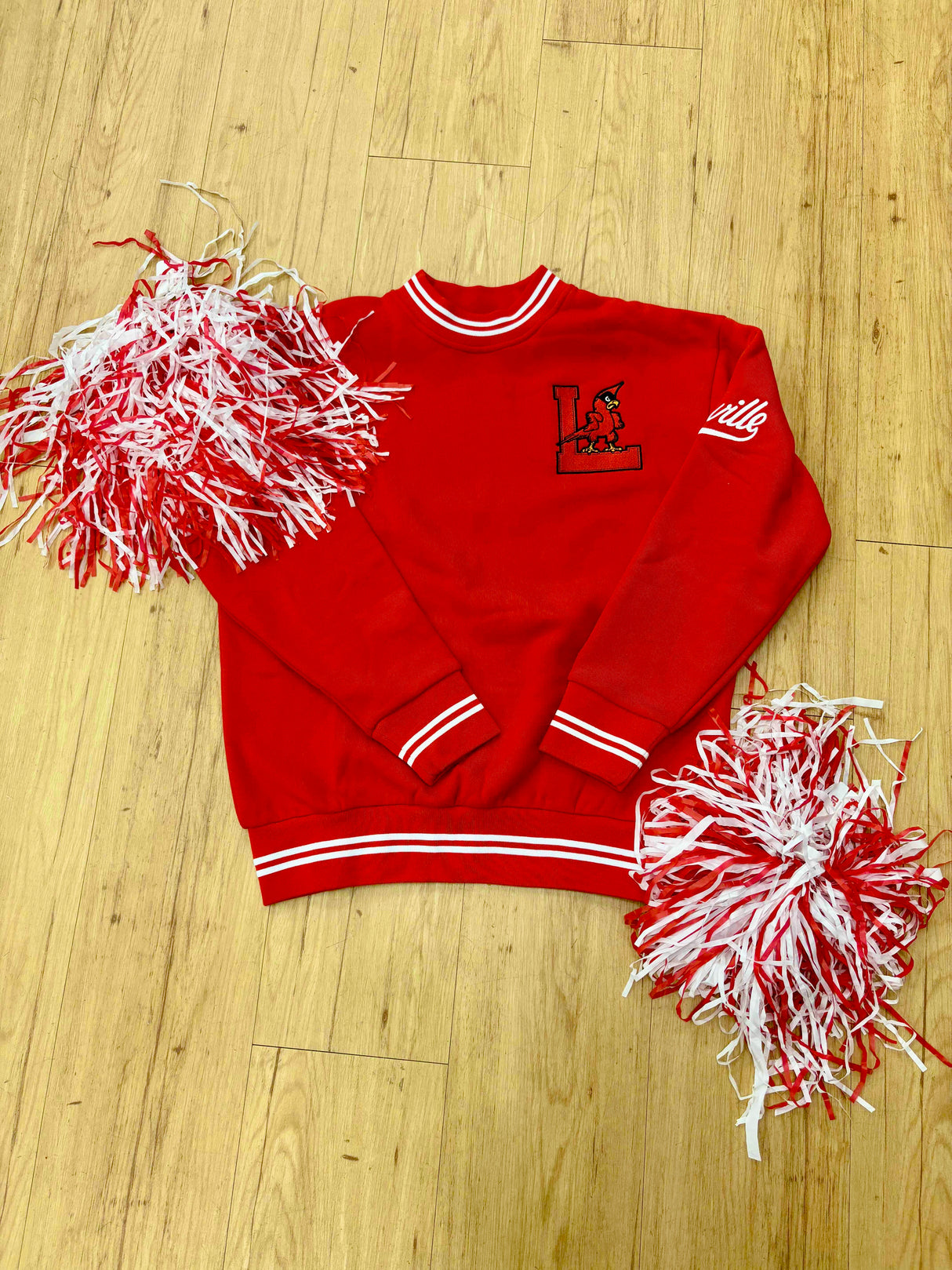 Louisville Cardinals Vintage Tri-Stripe Crewneck