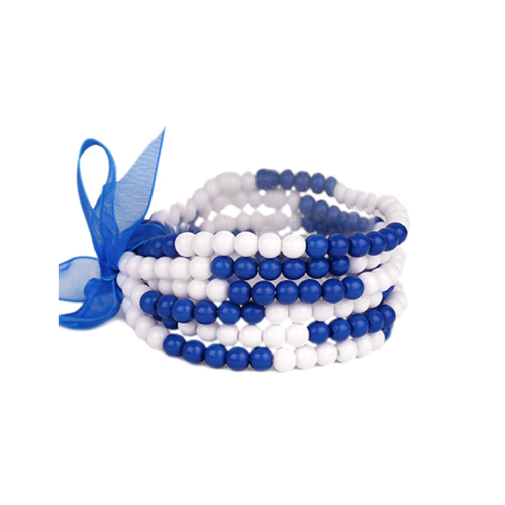 Royal and White Bracelet Stack