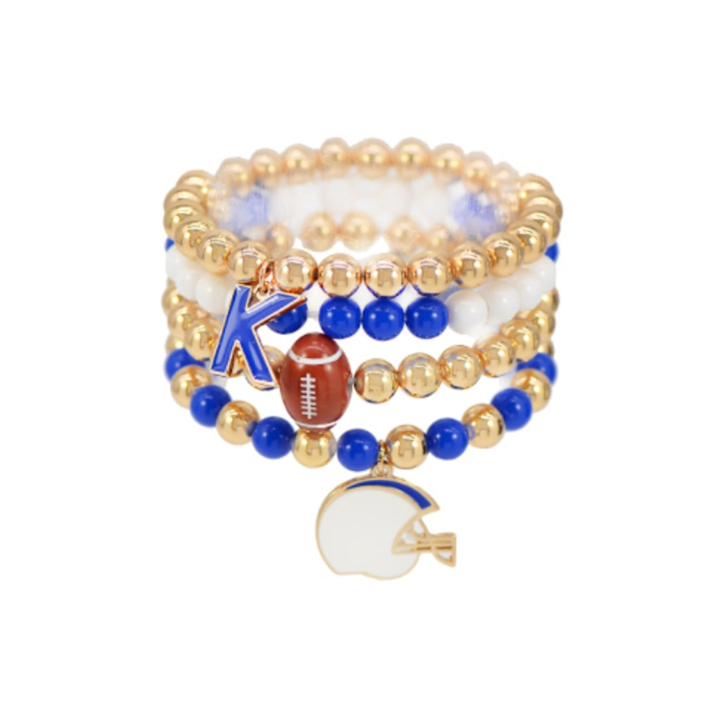 Game Day Football Charm Bracelet Set