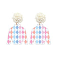 Diamond Acrylic Jockey Earring