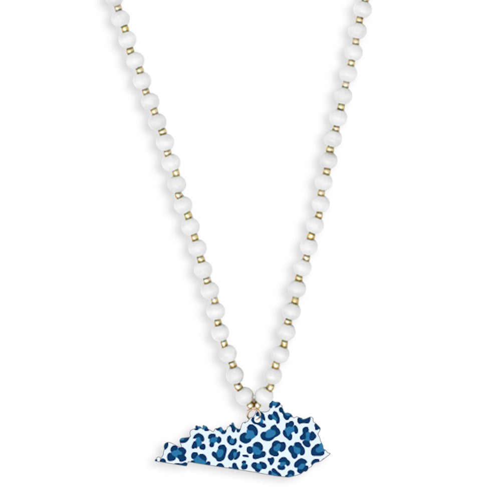 KY State Royal Blue Leopard Necklace