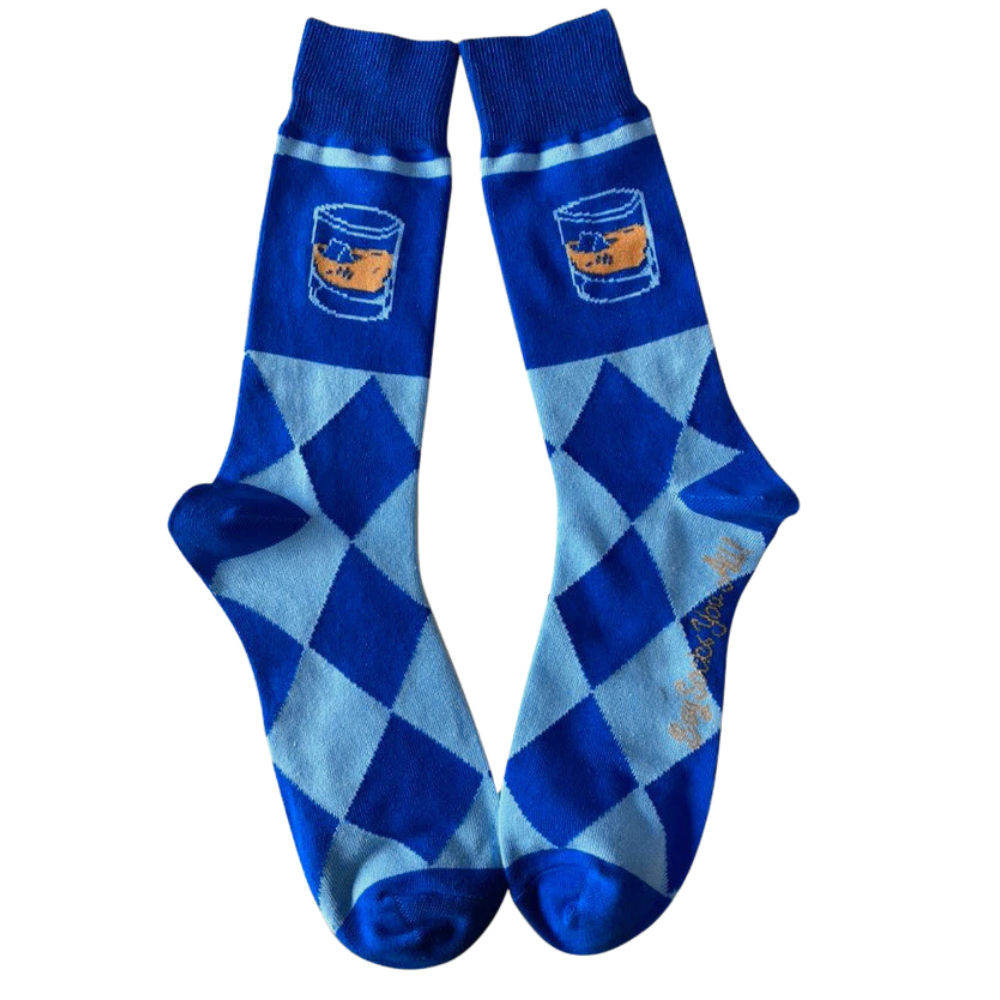 Bourbon Whiskey on the Rocks Argyle Socks