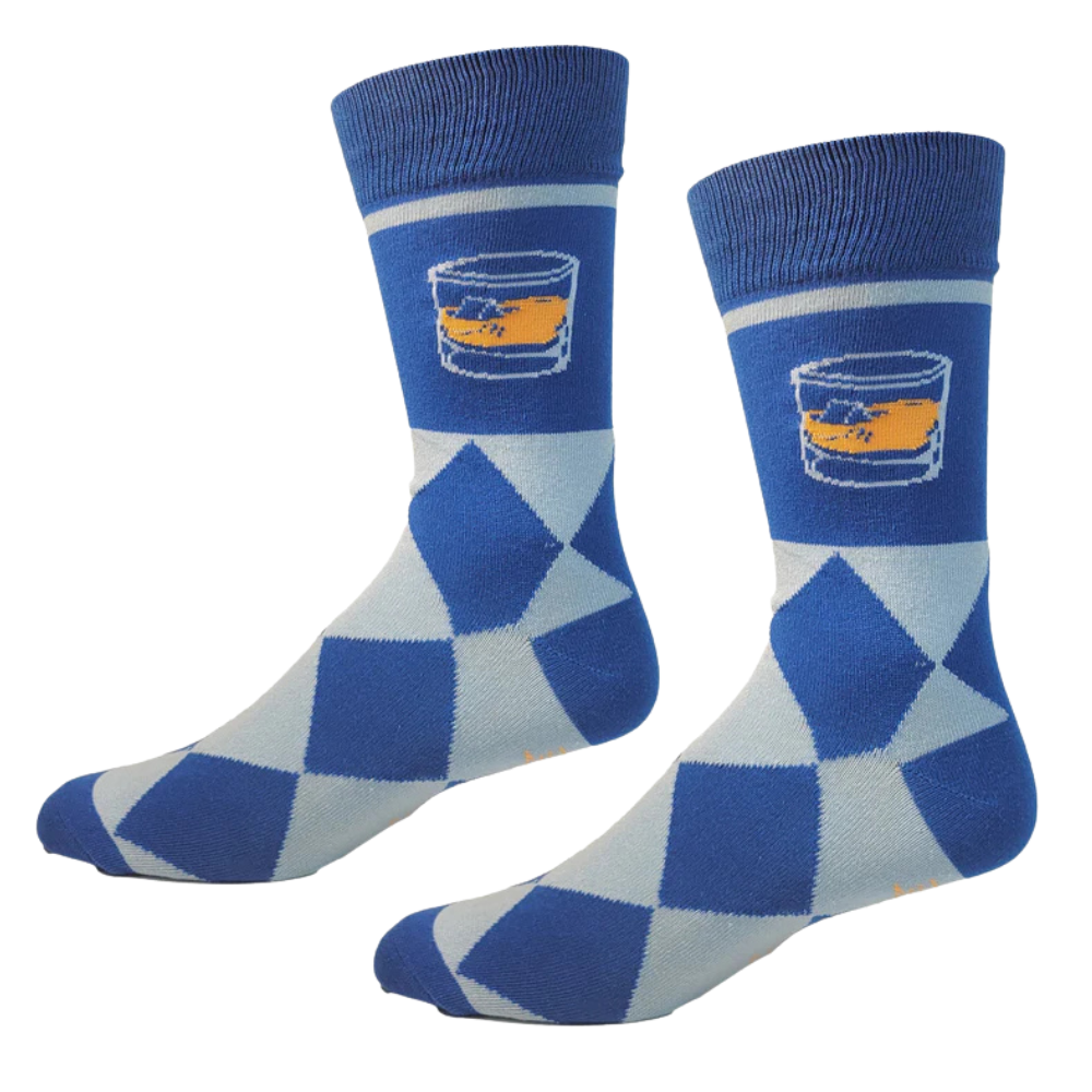 Bourbon Whiskey on the Rocks Argyle Socks