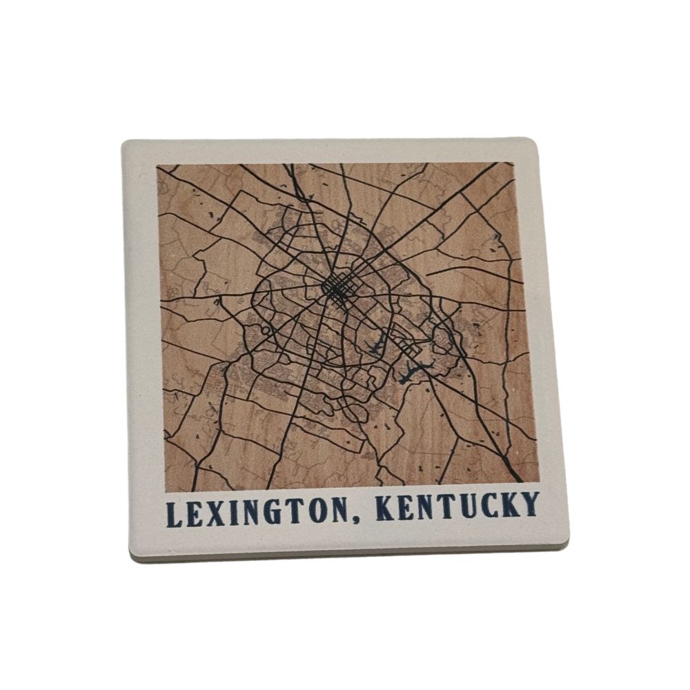 KY Map Of Lex 4x4 Coaster