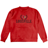 Louisville Cardinal Embroidered Pocket Crewneck