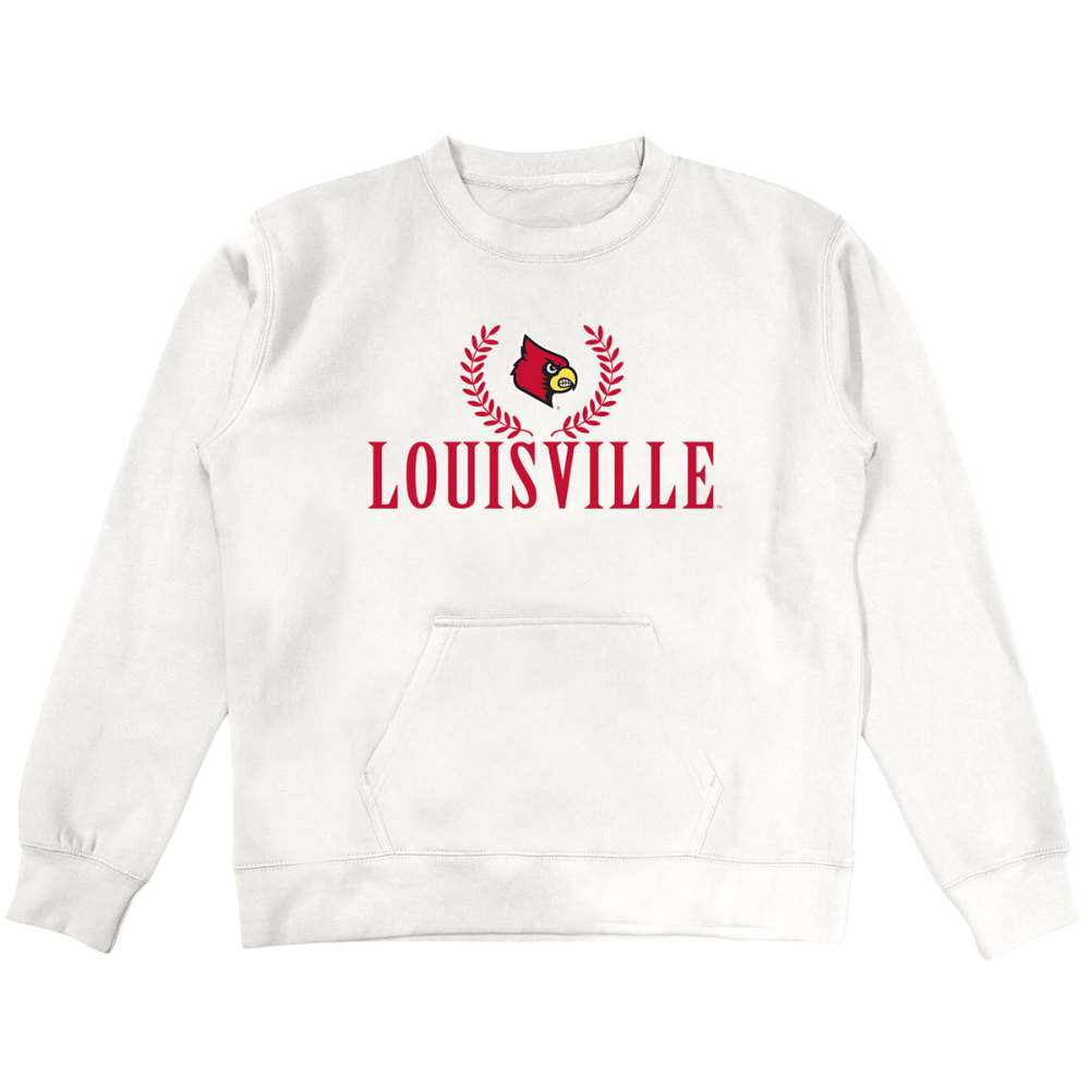 Louisville Cardinal Embroidered Pocket Crewneck