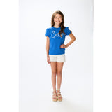 Girls Cats Glitter Script Top