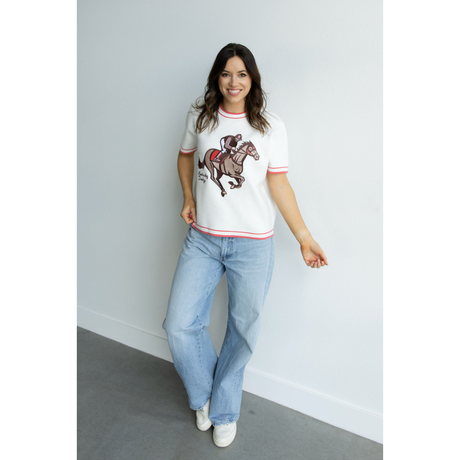 Kentucky Derby Chenille Horse Sweater Tee