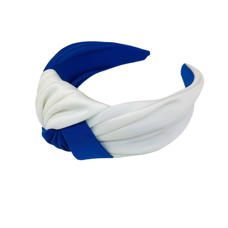 Royal/White Knot Headband