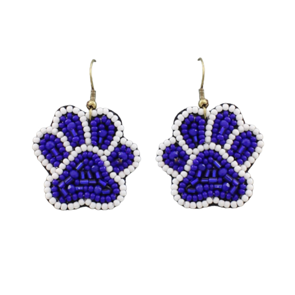 Beaded Paw Dangle Earring