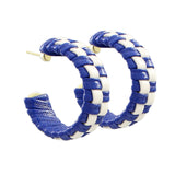 Royal and White Checkered Hoops