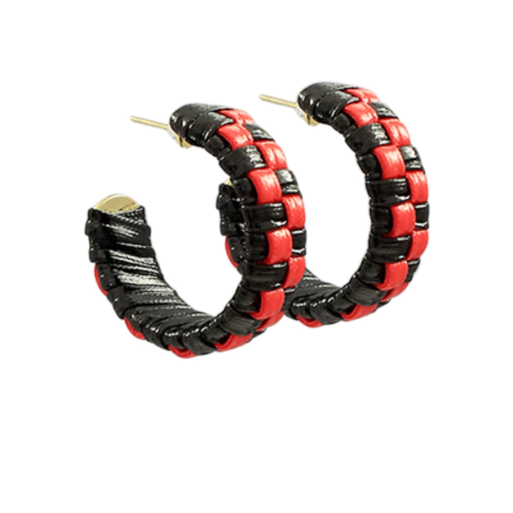 Black and Red Checkered Hoops