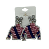 Jockey Silk Earrings Pink Blue