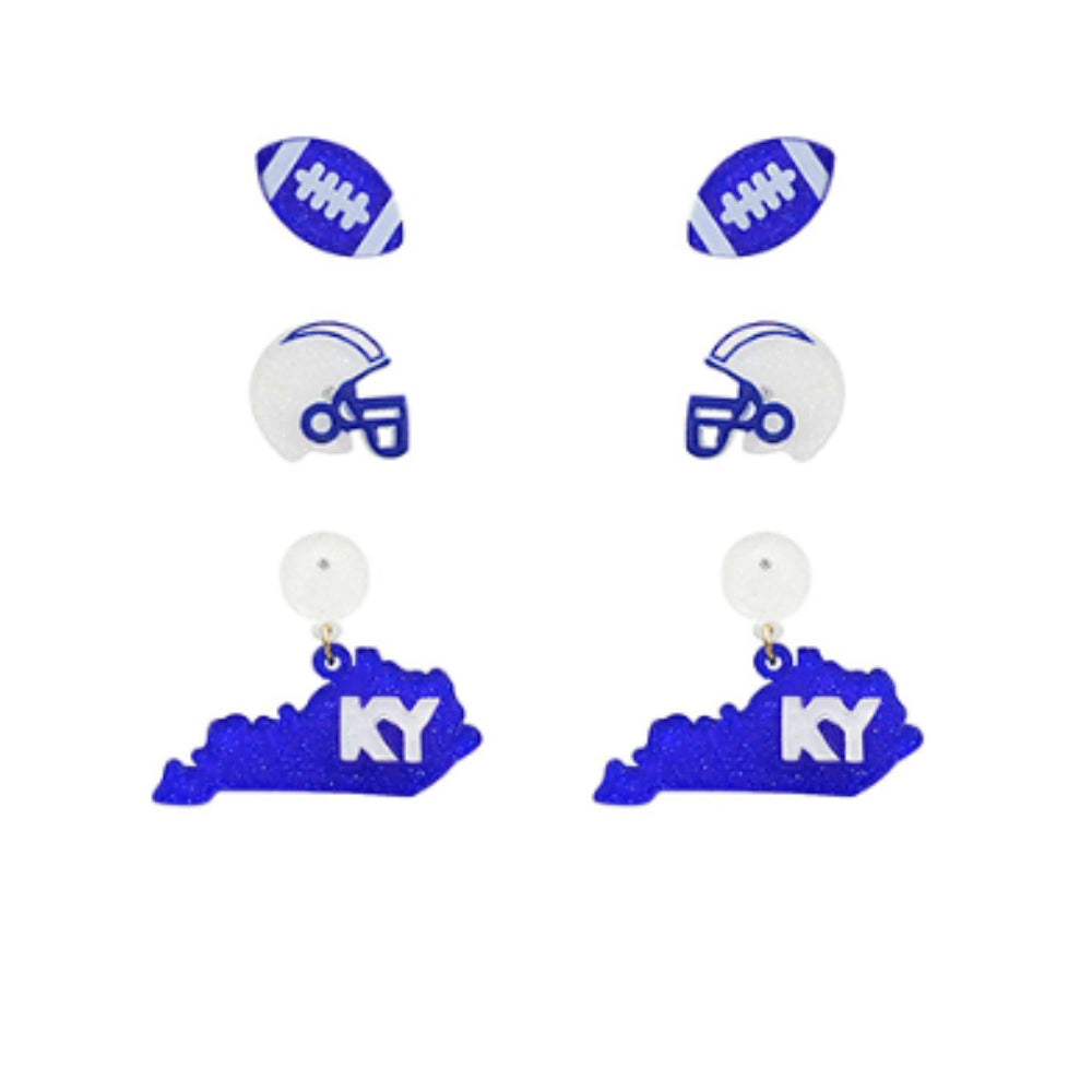 KY State Football Earrings (3pk)