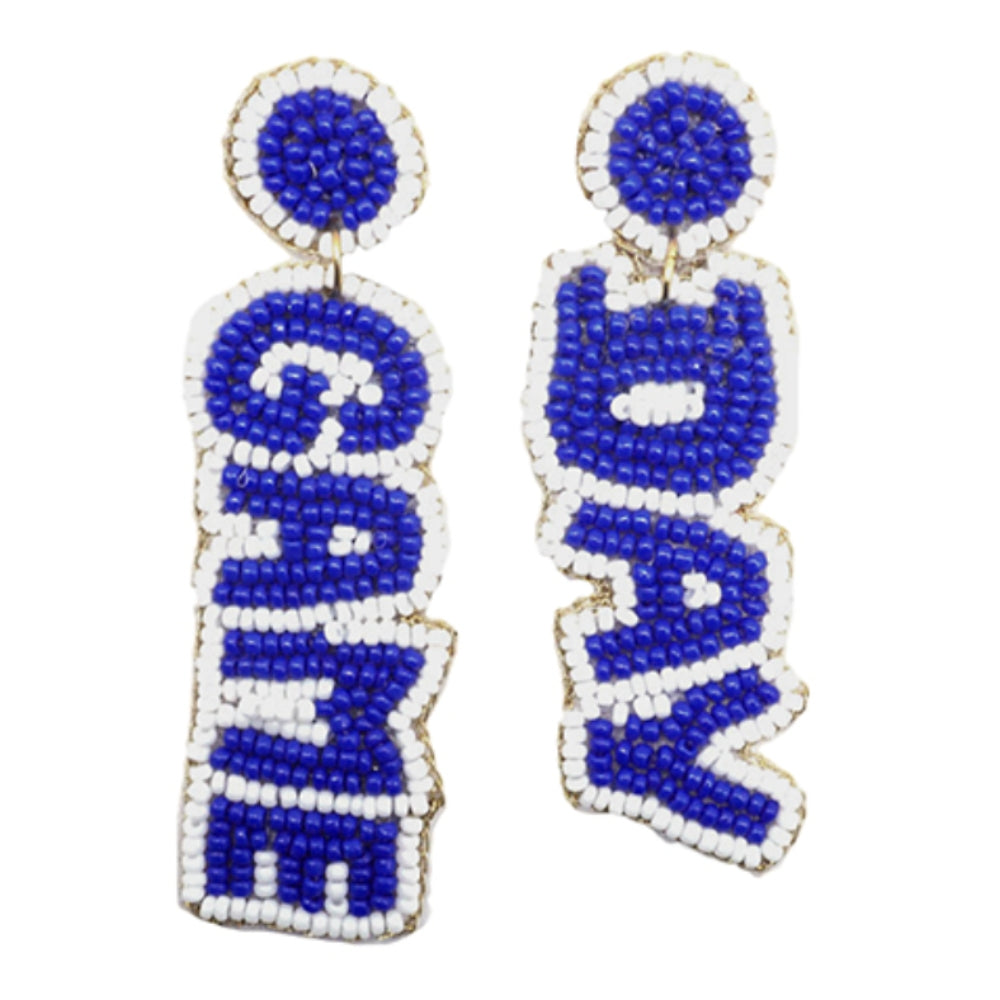 Game Day Beaded Drop Earrings