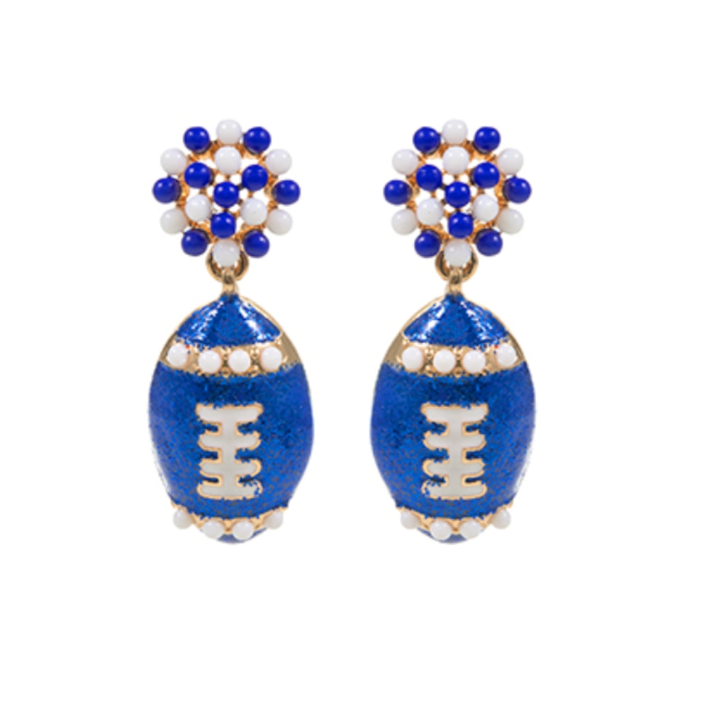 Small Football Beaded Earring