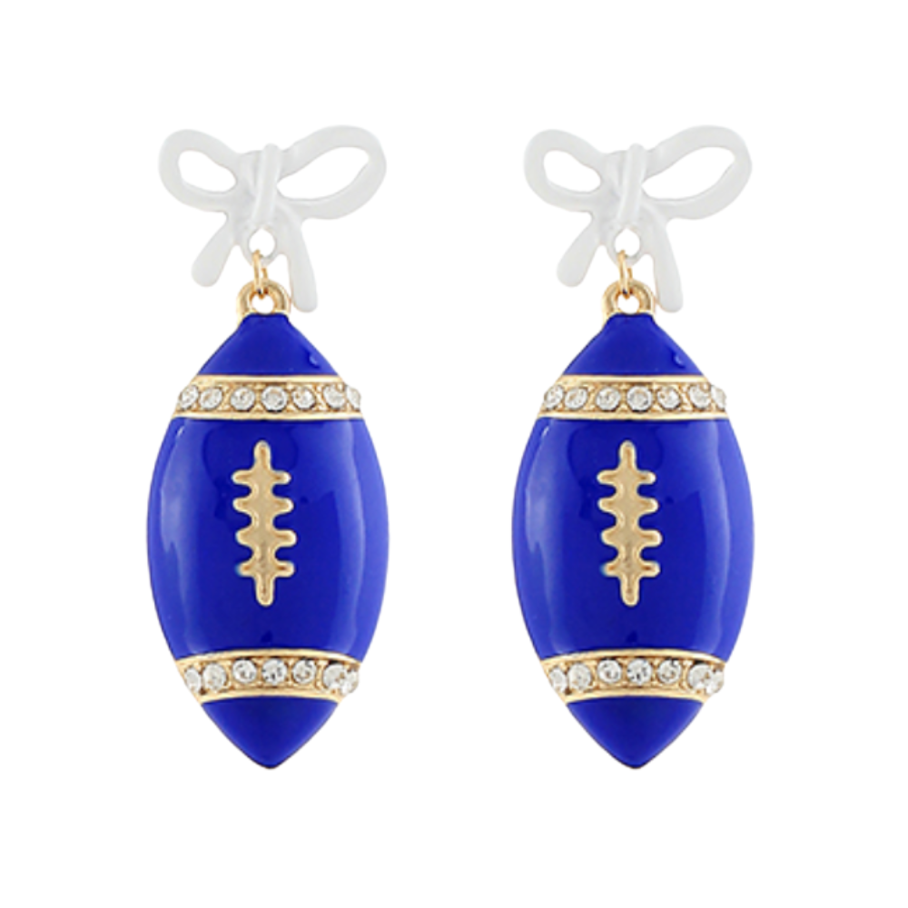 Royal Football Bow Earrings