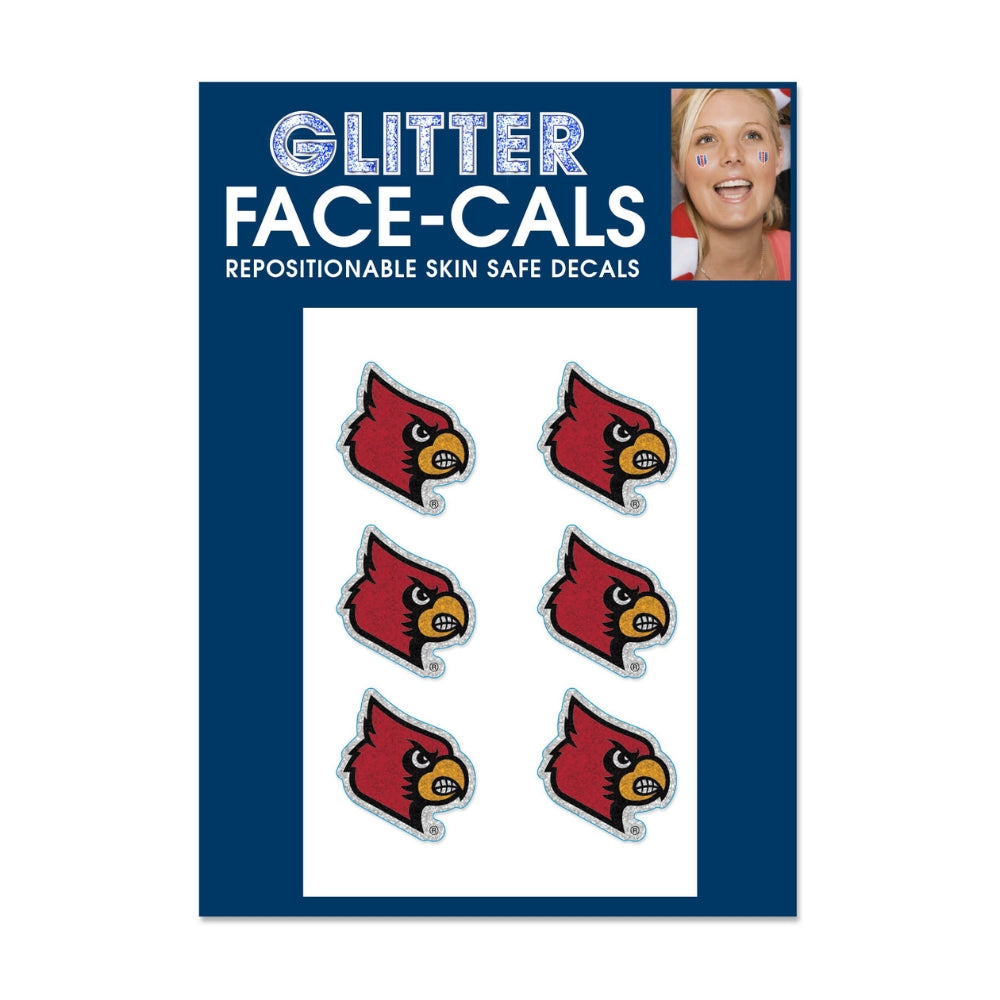 Louisville Cardinals Mascot Glitter Tattoos