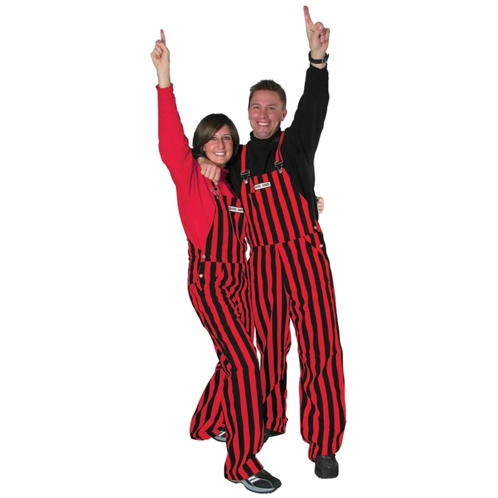 Red and Black Striped Game Day Overalls