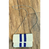 Royal/White Stripe Mini Clutch