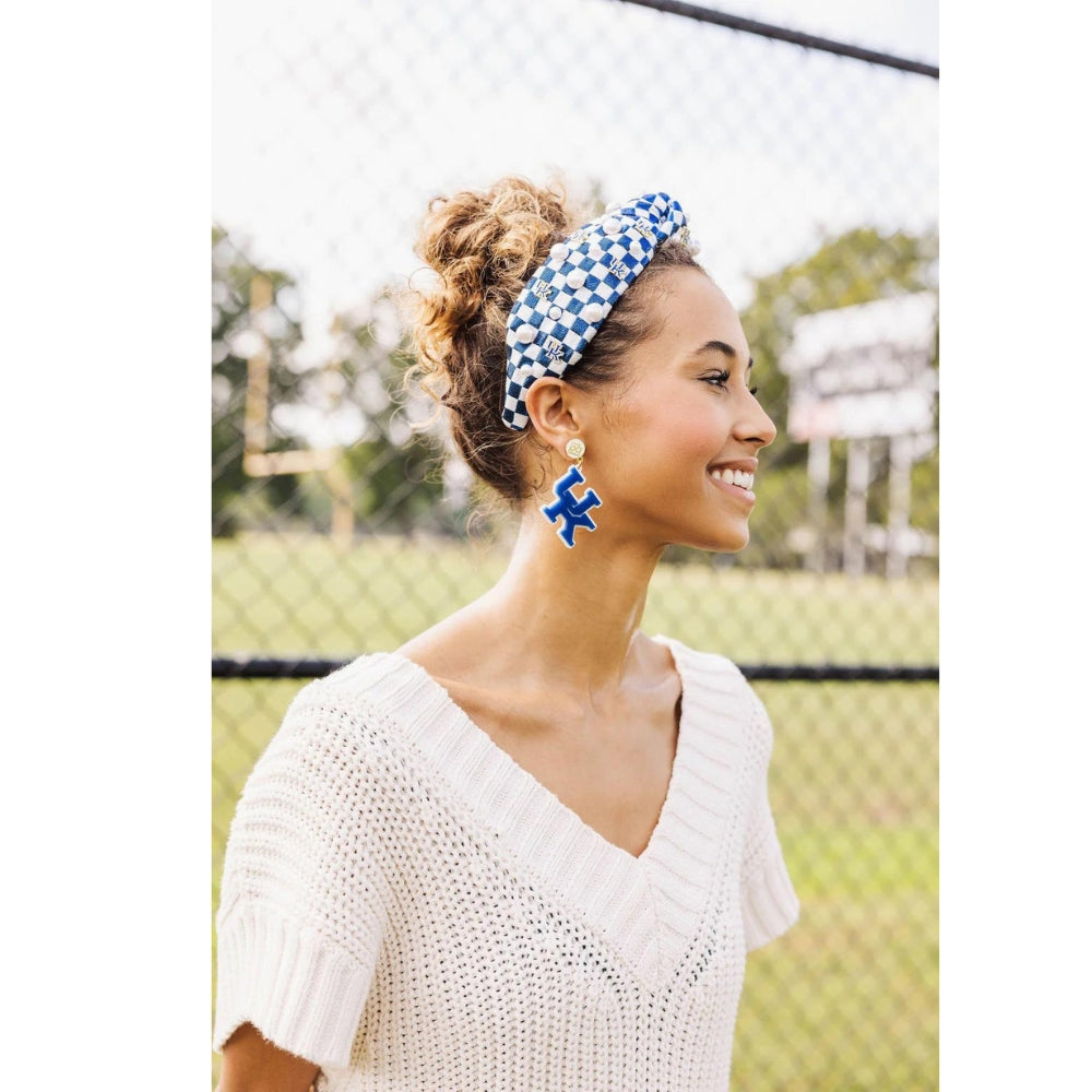 Kentucky Blue & White Checkerboard Logo Headband