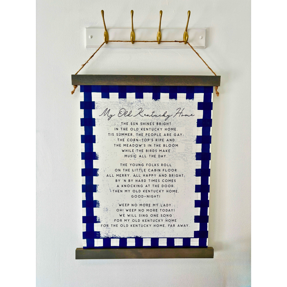 MY Old Kentucky Home Gingham Hanging Sign