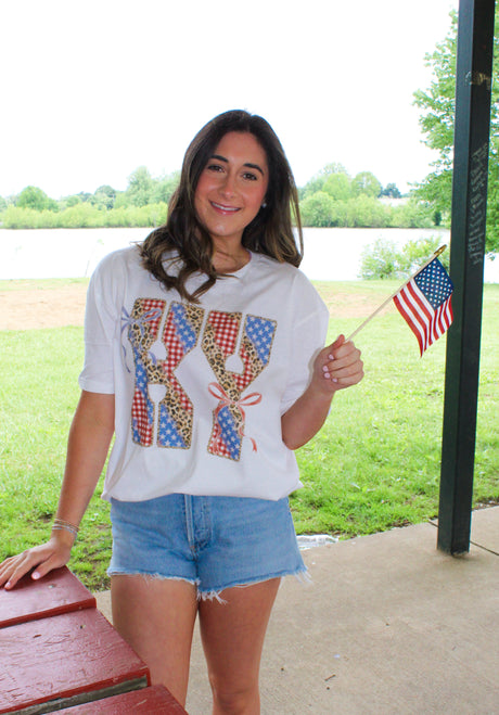 Red, White, Blue, and Leopard KY T-Shirt