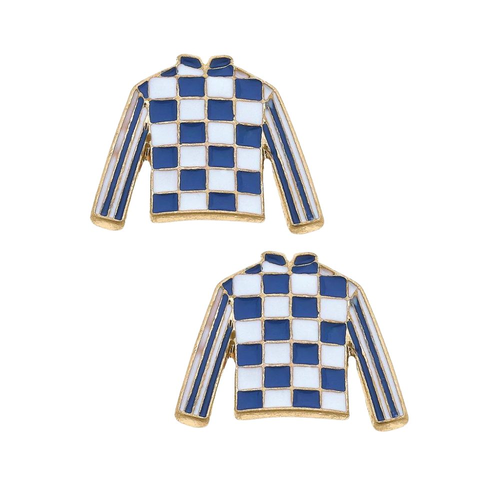 Jockey Silk Enamel Earrings